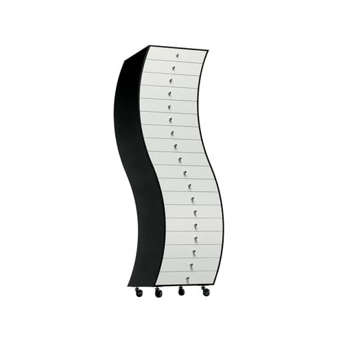 Cassettiera Side 1 legno bianco nero / Shiro Kuramata, 1970 - L 63 x H 170 cm - Cappellini - Nero bianco - Frassino