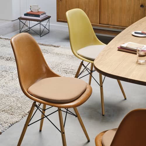 Coussin d\'assise Soft Seat / type B - L 41,5 x P 37 cm / Set de 3 - Vitra - Tabac (tissu Plano 20) - Feutre, Tissu Plano