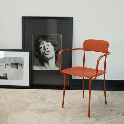 Savoia Dining chair plastic material orange - Kartell - Rusty - Painted aluminium, Technopolymer
