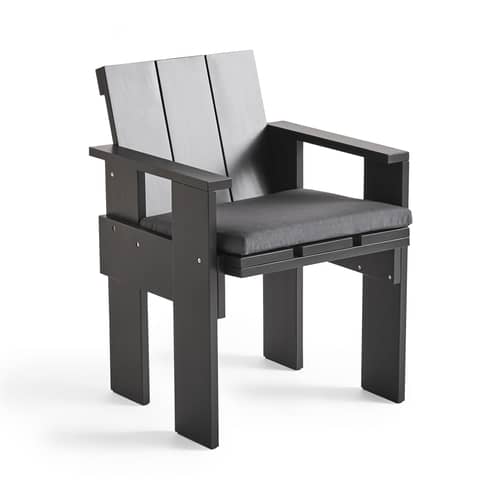 Fauteuil de repas Crate Outdoor bois noir / Gerrit Rietveld, 1934 - Hay - Noir - Pin massif