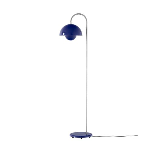 Flowerpot VP12 Floor lamp metal blue / Verner Panton, 1969 - &tradition - Cobalt blue - Steel