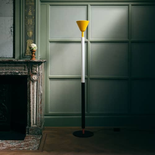 Lampada a stelo Pyl metallo multicolore / H 180 cm - Petite Friture - Multicolore - Acciaio verniciato, Vetro pressato