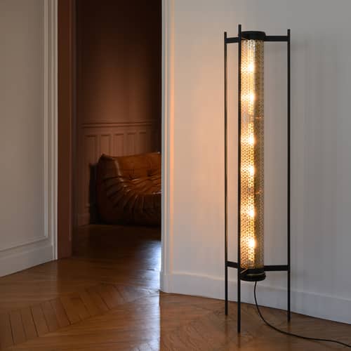 Lampadaire Vendôme métal or / H 154,5 cm - SAMMODE STUDIO - Laiton - Acier peint, Aluminium, Polycarbonate