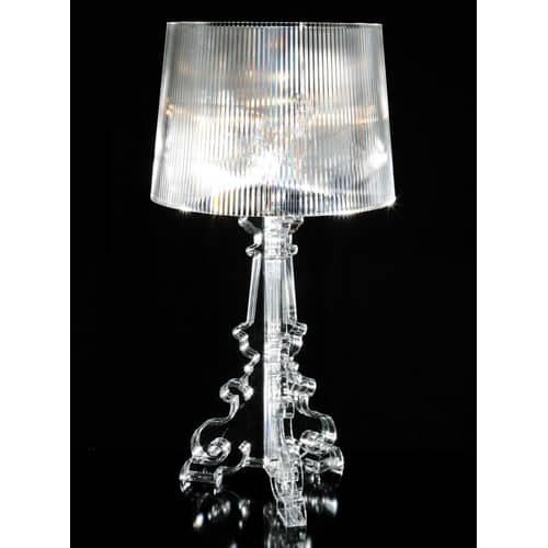 Lampe de table Bourgie plastique transparent / H 68 à 78 cm - Ferruccio Laviani, 2004 - Kartell - Cristal - Polycarbonate 2.0