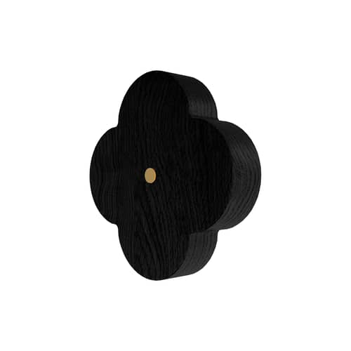 Patère Andrée bois noir Large / Ø 10 cm - Hartô - Noir - Frêne massif