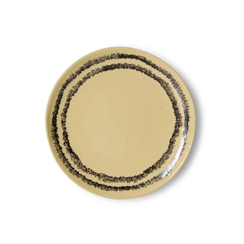 Piatto da dessert 70s ceramics ceramica giallo / Set di 2 - Ø 17,5 cm - HK LIVING - Vaniglia - Gres smaltato