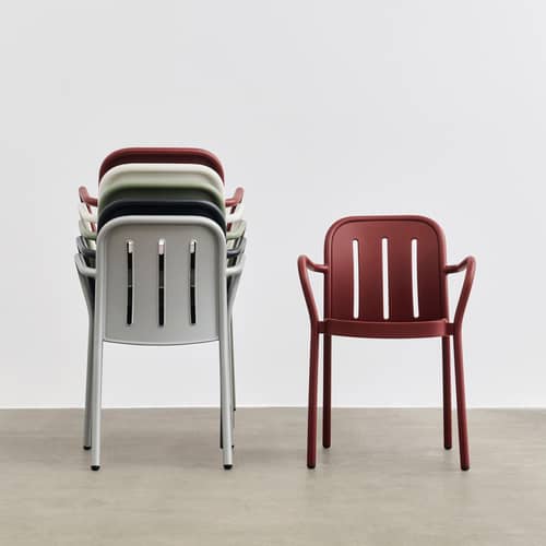 Poltrona impilabile Deville metallo rosso - Hay - Rosso ossido - 