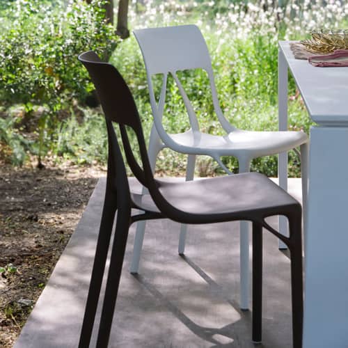 A.I. Lite Stacking chair plastic material white / Designed by artificial intelligence - Recycled - Kartell - White - Recycled PMMA