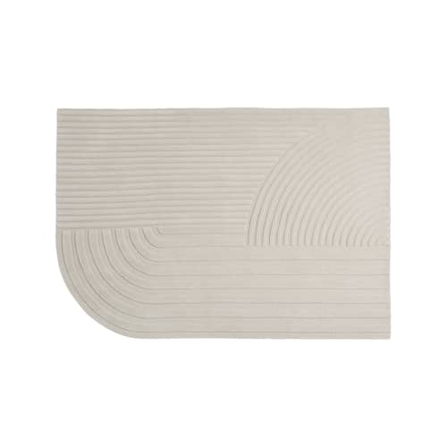 Tapis Relevo  blanc / 170 x 240 cm - Tufté main - Muuto - Blanc cassé - Laine de Nouvelle-Zélande