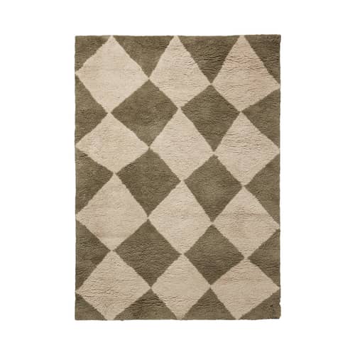 Tapis Tilt vert / 140 x 200 cm - Ferm Living - Vert orme - Laine de Nouvelle-Zélande