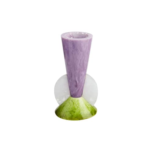 Mustique Tapered Bud Vase plastic material purple / Acrylics - Jonathan Adler - Tapered Bud / Amethyst, Olive & White - Acrylic