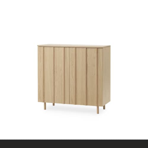 Anrichte Rib holz natur / L 98,5 x H 96,5 cm - Normann Copenhagen - Eiche - Eichenfurnier, massive Eiche