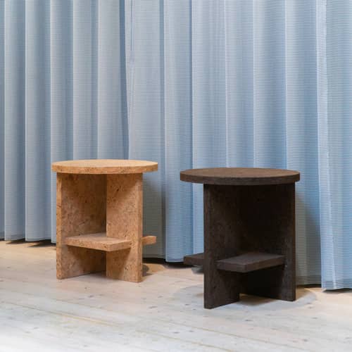 Beistelltisch Tee Cork kork braun / Ø 40 x H 42.5 cm - NINE - Kork geräuchert - Kork