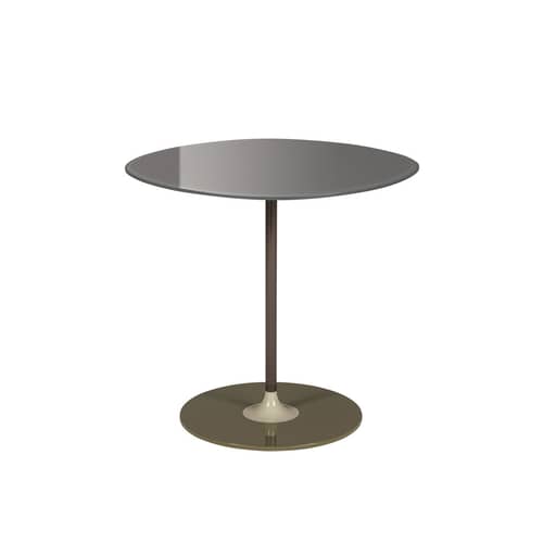 Beistelltisch Thierry glas grau / 45 x 45 x H 45 cm - Glas - Kartell - Hellgrau - bemalter Stahl, Einscheiben-Sicherheitsglas