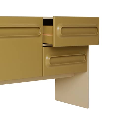 Buffet Space bois vert / L 160 x P 42 x H 80 cm - HK LIVING - Vert sauge & crème - MDF laqué