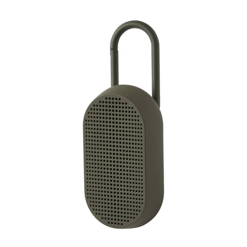 Enceinte Bluetooth Mino T - 5W plastique vert / Etanche - Mousqueton intégré / Station d\'accueil - Lexon - Vert kaki mat - ABS