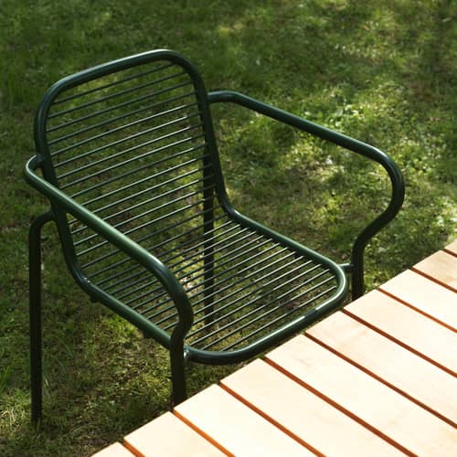 Fauteuil de repas empilable Vig métal vert - Normann Copenhagen - Vert foncé - Acier thermolaqué
