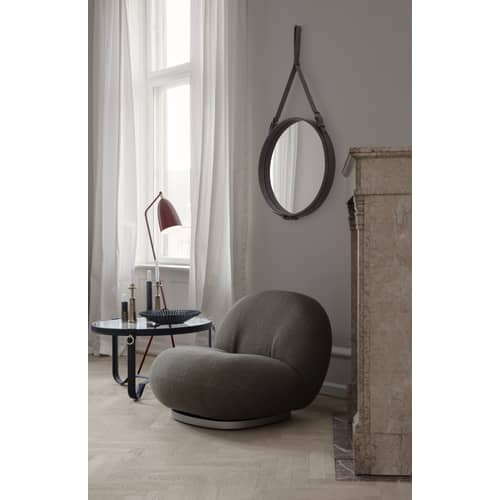 Fauteuil rembourré Pacha tissu bleu / Pierre Paulin - Réédition 1975 - Gubi - Bleu (Tissu Harp 102) / Base noire - Contreplaqué, MDF peint, Mousse, Tissu