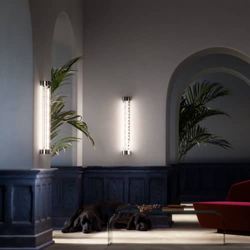 Applique Frenesi LED vetro trasparente / H 74 cm - Fontana Arte - Trasparente e in Metallo - Metallo, Vetro