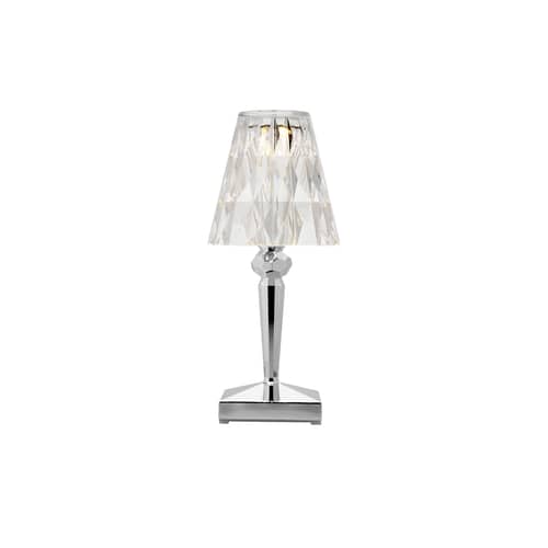 Lampe extérieur sans fil rechargeable Battery LED / Ø 12 x H 30 cm - Recyclé - Kartell - Chromé - PMMA recyclé