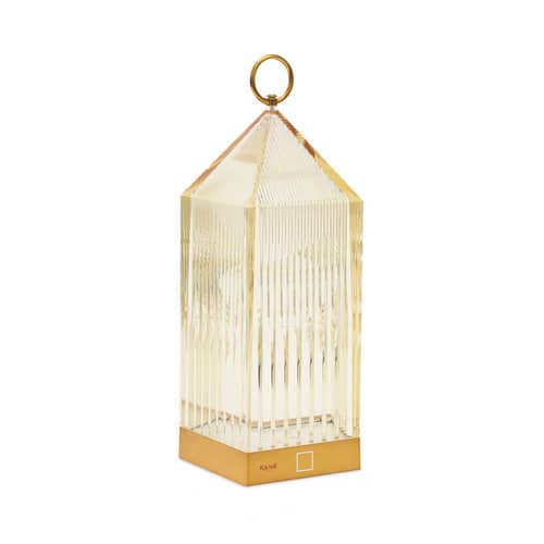 Lampe extérieur sans fil rechageable Lantern LED orange / Fabio Novembre, 2017 - Recyclé - Kartell - Ambre - PMMA recyclé