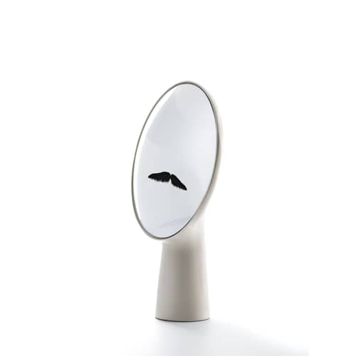 Miroir à poser Cyclope céramique blanc / H 46,5 cm - Moustache - Écru - Terre cuite émaillée