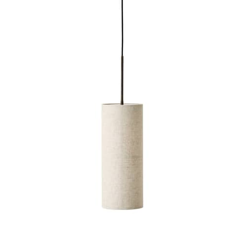 Pendelleuchte Hashira textil beige / Ø 18 x H 60 cm - Leinen - Audo Copenhagen - Rohbeige - Leinen, Stahl