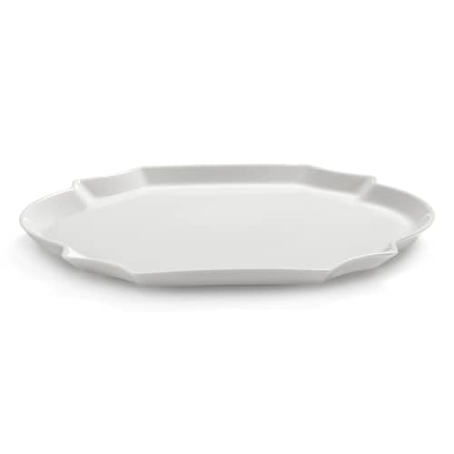 Servierplatte Perle Fine keramik weiß / 36,6 x 26,5 cm - Serax - Weiß - emailliertes Porzellan