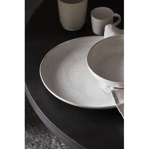 Pion Plate ceramic white grey / Ø 28 cm - Porcelain - House Doctor - Grey-white - Enamelled china