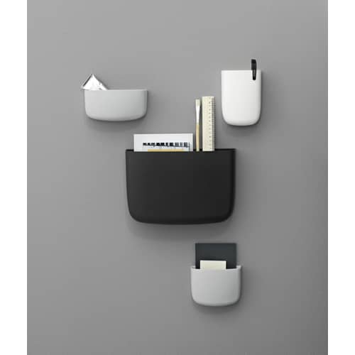 Rangement mural Pocket 3 plastique noir / L 10 x H 14 cm - Normann Copenhagen - Noir - Polypropylène
