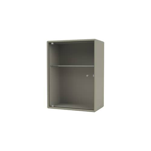 Armoire murale salle de bains Ripple / L 35,4 x P 20 x H 46,8 cm - Verre ondulé - MONTANA - Fennel 144 - MDF laqué, Verre ondulé