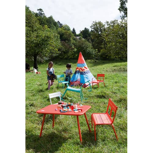 Table enfant Luxembourg Kid métal vert / Table basse - 75 x 55 cm - Fermob - Cactus - Acier laqué