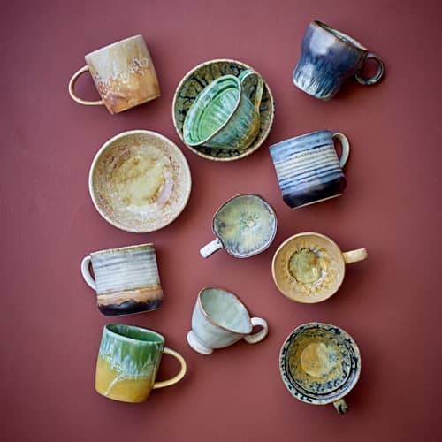 Set de 4 tasses Deana céramique marron / 380 ml - Bloomingville - Dégradé marron - Grès