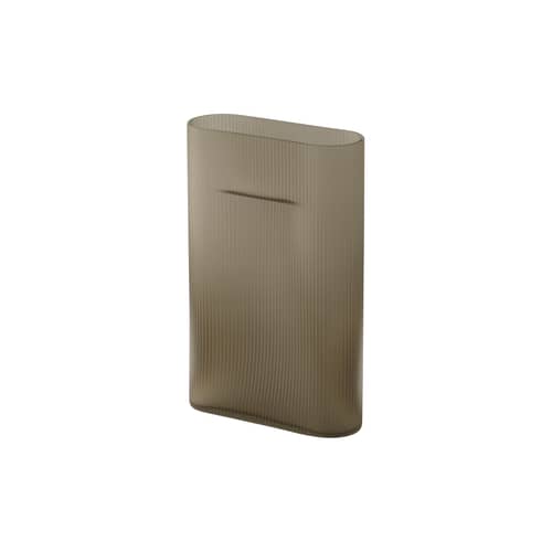 Vase Ridge verre marron / L 23 x H 35 cm - Muuto - Taupe dépoli - Verre dépoli soufflé bouche