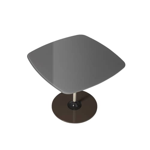 Beistelltisch Thierry glas grau / 50 x 50 x H 40 cm - Glas - Kartell - Hellgrau - bemalter Stahl, Einscheiben-Sicherheitsglas