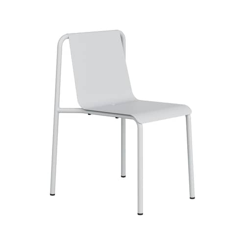 Chaise empilable Panorama métal gris / Seconde vie - TIPTOE - Gris Craie - Acier thermolaqué