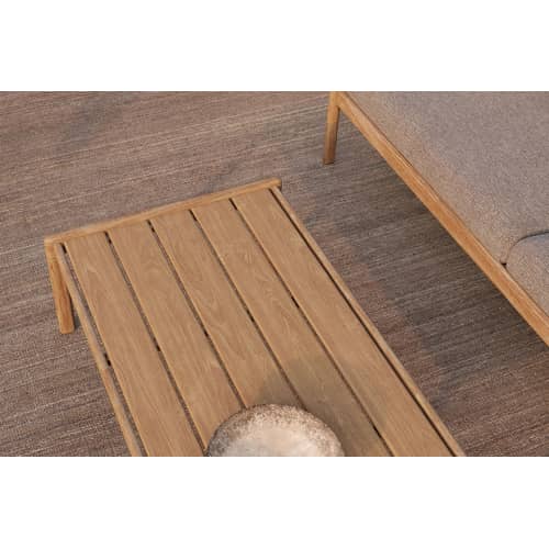 Jack Outdoor Coffee table natural wood / 120 x 65 cm - Teak - Ethnicraft - 120 x 65 cm / Teak - Solid teak