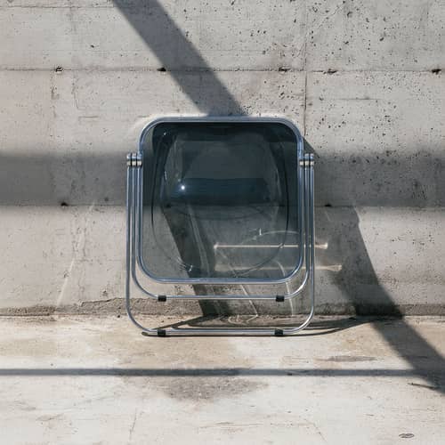 Fauteuil pliant Plona / Giancarlo Piretti, 1970 - ANONIMA CASTELLI - Fumé - Aluminium poli, Plexiglas
