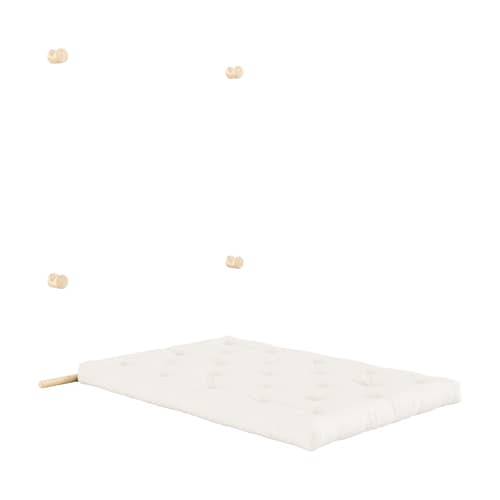 Schlafcouch Hooked textil weiß / L 135 cm - 3-fach modulierbar - KARUP - Natur 701 / Pinie - FSC-zertifiziertes Massivholz Kiefer, Recycelte Mischfasern, Schaumstoff