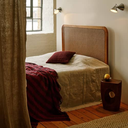 Kissen Ridge textil rot / 45 x 45 cm - handgewebt - Tom Dixon - Bordeaux - Baumwolle, Wolle