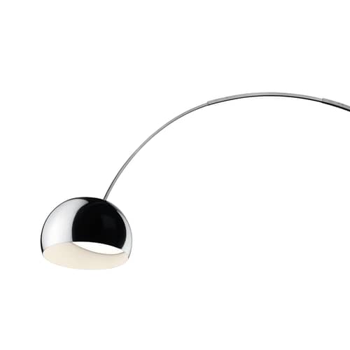 Lampadaire Arco LED / H 240 cm - Achille Castiglioni, 1962 - Flos - Acier / Marbre blanc - Acier inoxydable, Aluminium poli, Marbre de Carrare