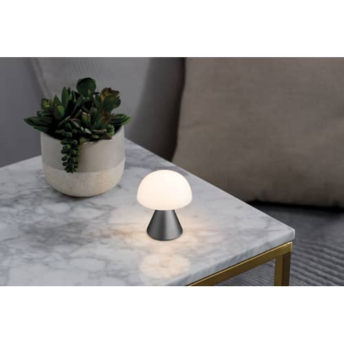 Lampe sans fil rechargeable Mina Mini LED métal plastique gris / H 8,3 cm / INDOOR - Lexon - Gris métallique - ABS, Aluminium