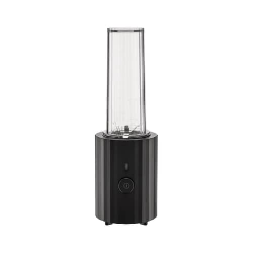 Mixeur personnel Plissé plastique noir / 380W - Verre de transport 550ml / Pour jus, smoothie, milkshake - Alessi - Noir - Acier inoxydable, Résine thermoplastique