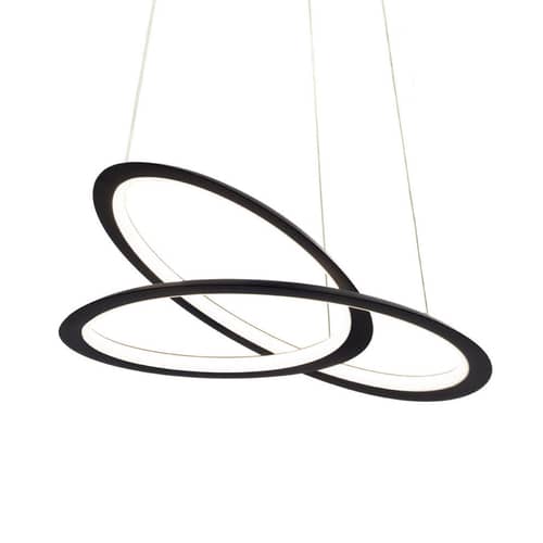 Kepler PETITE downlight LED Pendant metal black / Ø 50 cm - Downward lighting - Nemo - Black - Extruded aluminium, Methacrylate