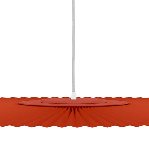 Pendelleuchte Carmen textil orange Große LED / Ø 120 cm - Hartô - Terracotta - lackiertes Metall, plissiertes Gewebe