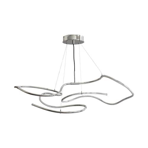 Pendelleuchte Ghost Mini LED metall silber / 116 x 62 x H 40 cm - 101 COPENHAGEN - Verchromt - Aluminium, Polyacryl