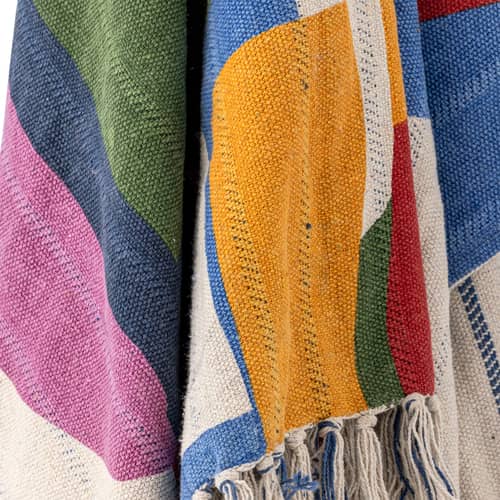 Artista Plaid textile multicoloured / 160 x 130 cm - Bloomingville - Multicoulered - Cotton, Polyester