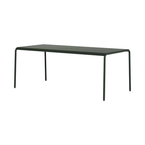 Panorama Rectangular table metal green / 190 x 90 cm - 8 places - TIPTOE - Forest green - Powder coated steel