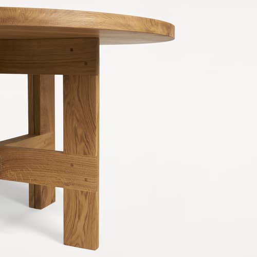 Runder Tisch Farmhouse Round holz natur / Ø 120 cm - 4 Personen - Frama  - Natürliche Eiche - Geölte Massiveiche