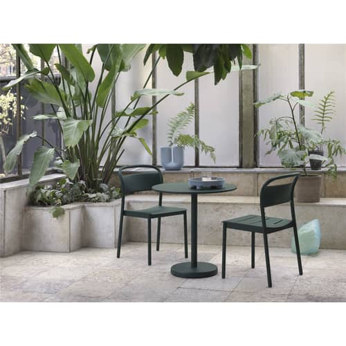 Sedia impilabile Linear metallo nero / Acciaio - Muuto - Nero - Acciaio